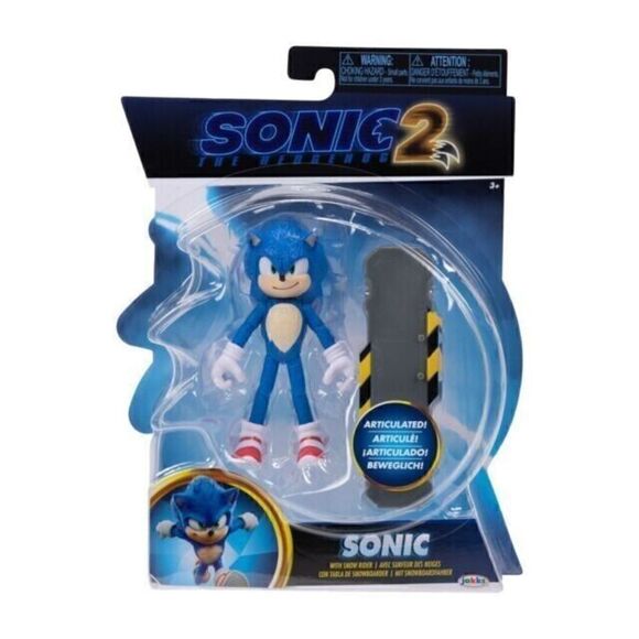 2022 Sonic The Hedgehog 2 Movie SONIC w/Snow Rider Action Figure - Picture 1 of 2
